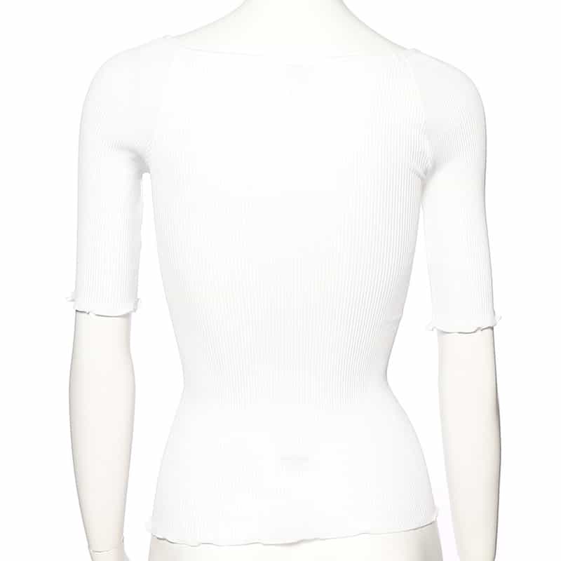 OSCALITO リブクルーネックトップス WHITE