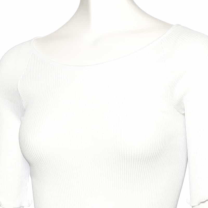 OSCALITO リブクルーネックトップス WHITE