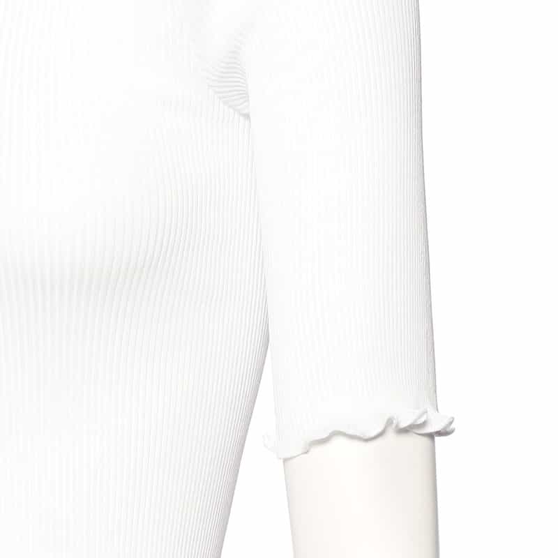 OSCALITO リブクルーネックトップス WHITE