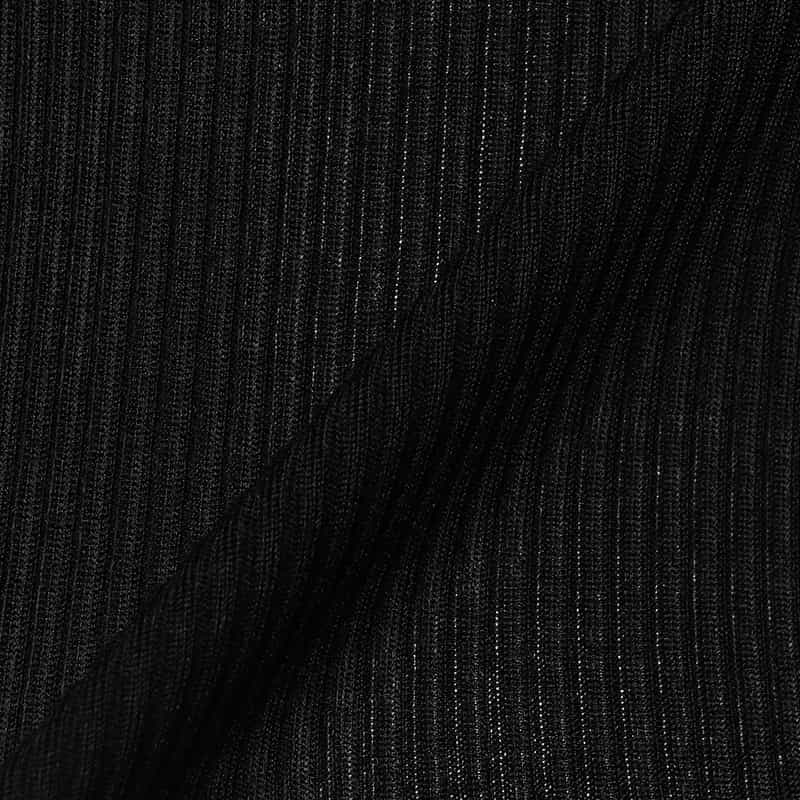 OSCALITO リブクルーネックトップス BLACK