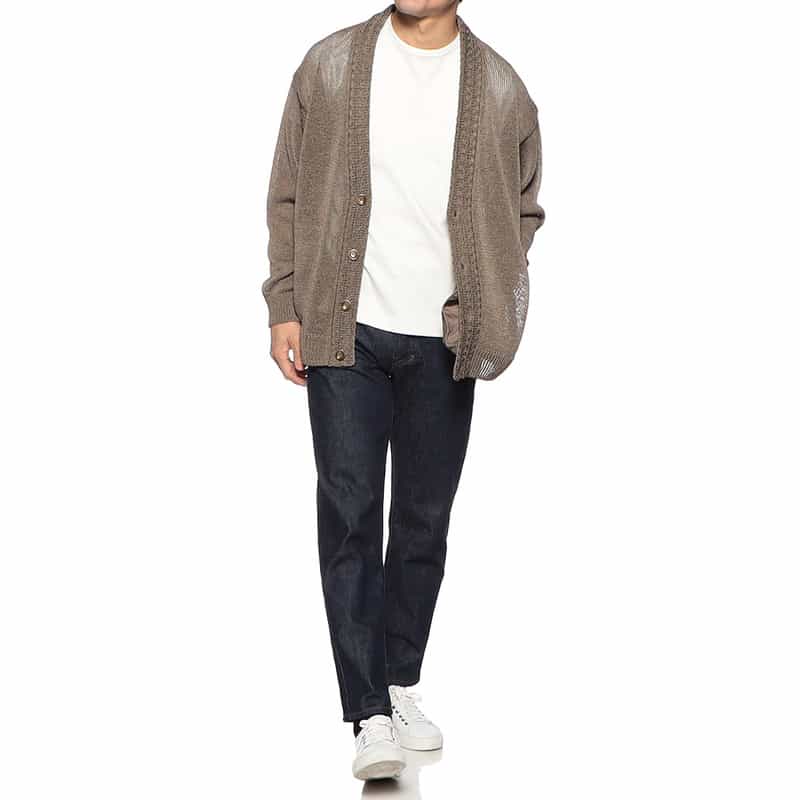 GIM Vネックニットカーディガン KHAKI