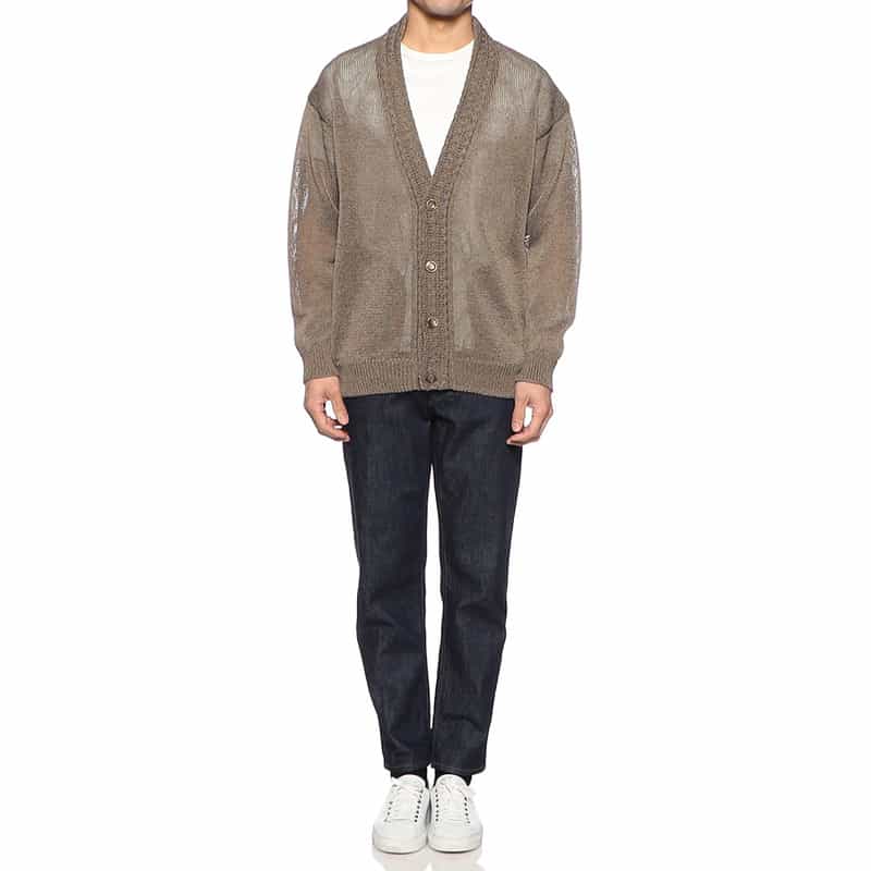 GIM Vネックニットカーディガン KHAKI