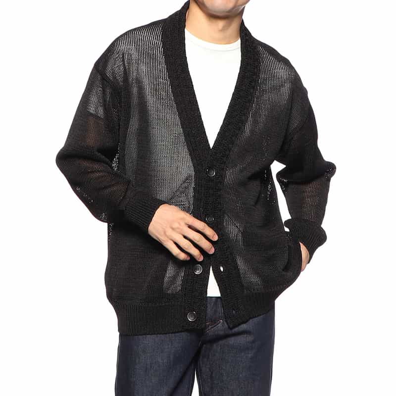 GIM Vネックニットカーディガン BLACK