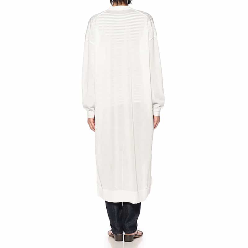 BARNEYS NEW YORK シアー素材 ロングニットカーディガン WHITE