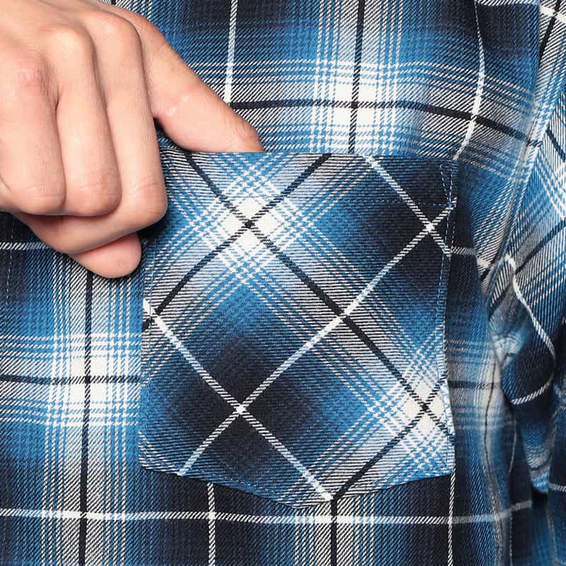 RAFU バーニーズ ニューヨーク限定チェック柄シャツ BLUE