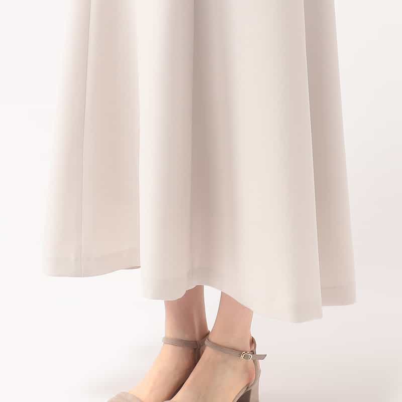 BARNEYS NEW YORK 異素材コンビネーションフレアドレス BEIGE