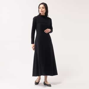 異素材コンビネーションフレアドレス