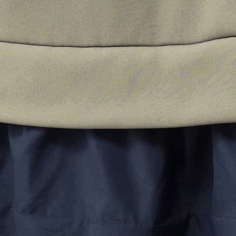 BARNEYS NEW YORK 異素材コンビネーションAラインドレス KHAKI