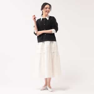 異素材コンビネーションAラインドレス