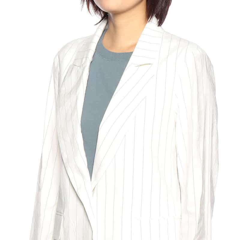 BARNEYS NEW YORK セットアップ ピンストライプ柄テーラードジャケット WHITE