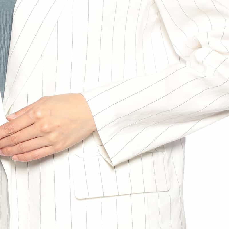 BARNEYS NEW YORK セットアップ ピンストライプ柄テーラードジャケット WHITE