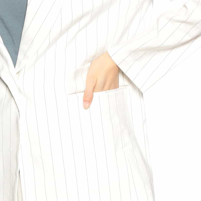 BARNEYS NEW YORK セットアップ ピンストライプ柄テーラードジャケット WHITE