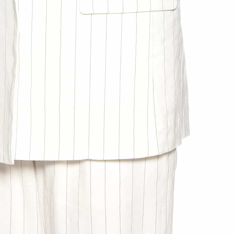 BARNEYS NEW YORK セットアップ ピンストライプ柄テーラードジャケット WHITE