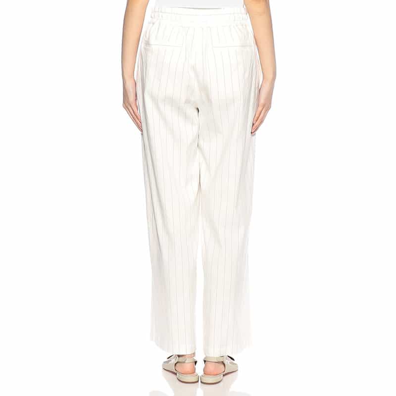 BARNEYS NEW YORK セットアップ ピンストライプ柄ドローストリングパンツ WHITE
