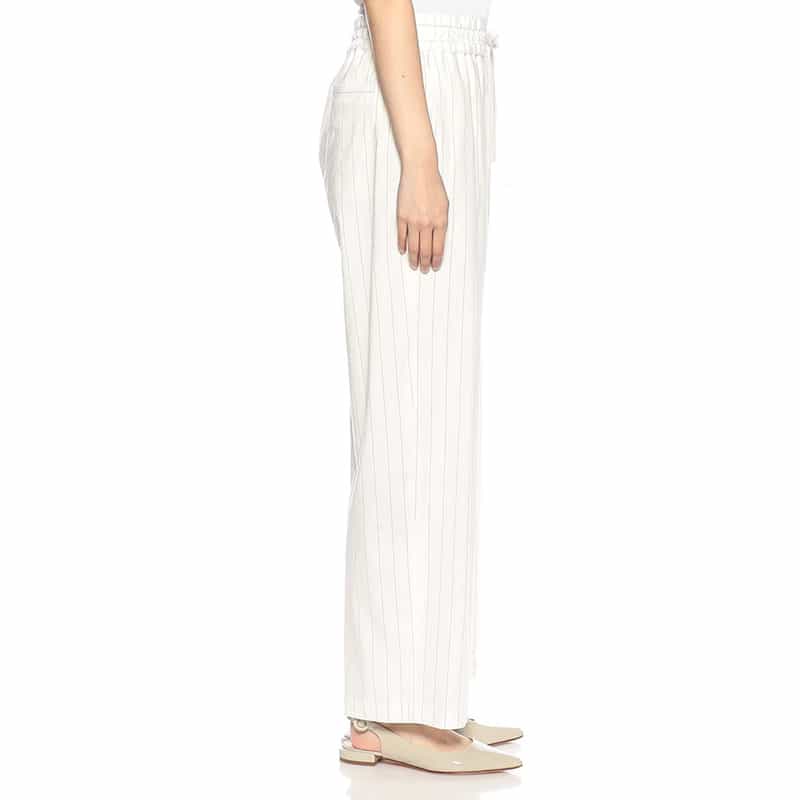 BARNEYS NEW YORK セットアップ ピンストライプ柄ドローストリングパンツ WHITE