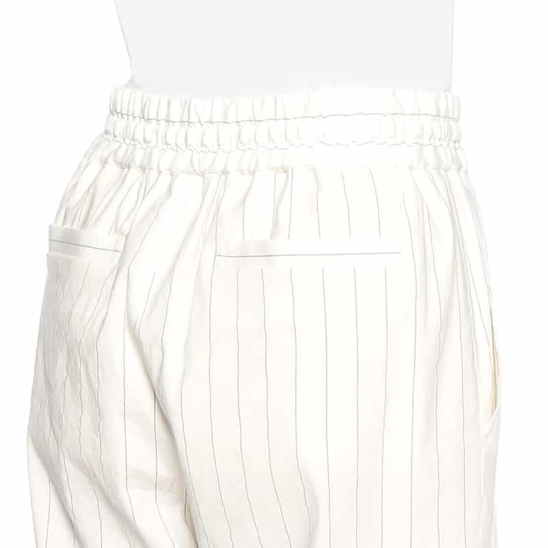 BARNEYS NEW YORK セットアップ ピンストライプ柄ドローストリングパンツ WHITE