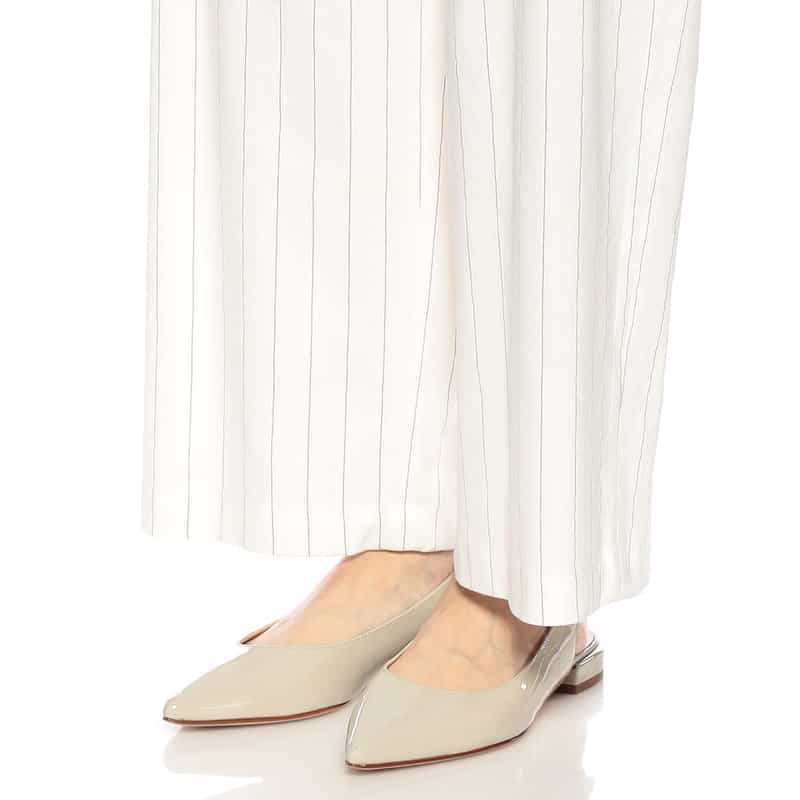 BARNEYS NEW YORK セットアップ ピンストライプ柄ドローストリングパンツ WHITE