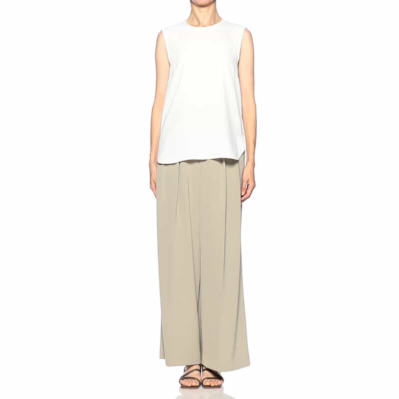 BARNEYS NEW YORK ウォッシャブル シフォンタンクトップ WHITE