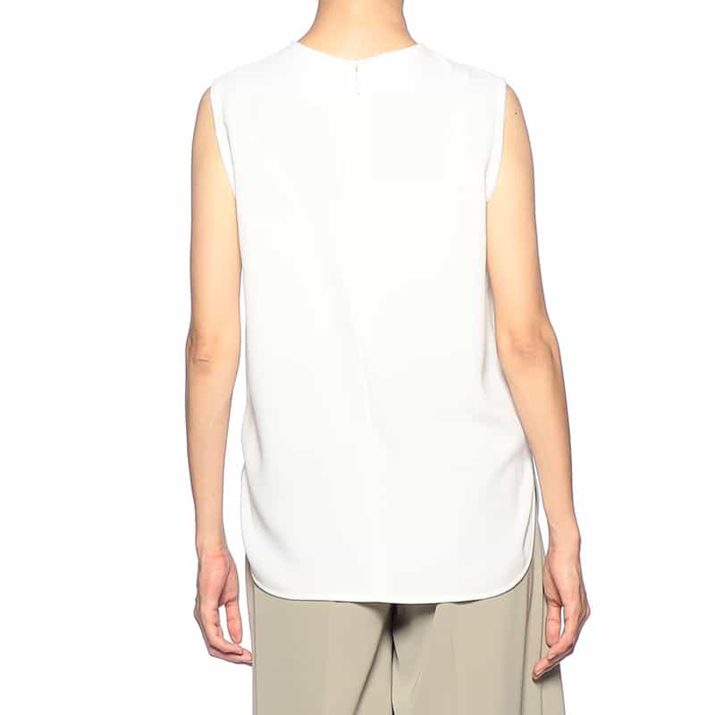 BARNEYS NEW YORK ウォッシャブル シフォンタンクトップ WHITE