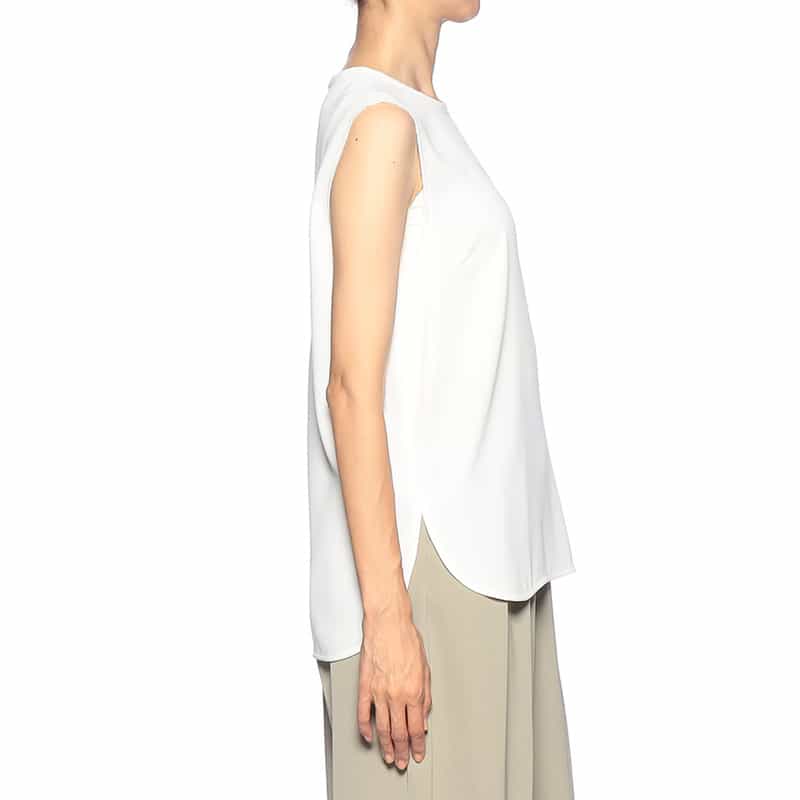 BARNEYS NEW YORK ウォッシャブル シフォンタンクトップ WHITE