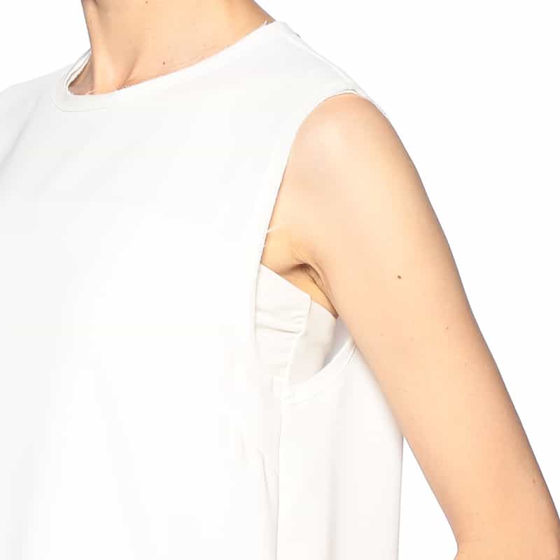 BARNEYS NEW YORK ウォッシャブル シフォンタンクトップ WHITE