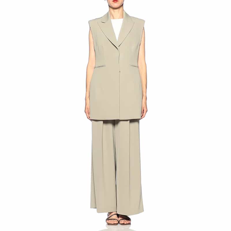 BARNEYS NEW YORK セットアップ スリーブレス ロングジャケット GRAY BEIGE