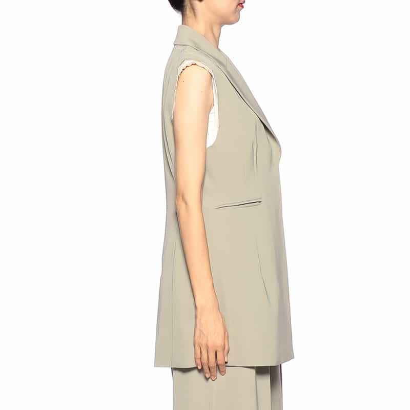 BARNEYS NEW YORK セットアップ スリーブレス ロングジャケット GRAY BEIGE