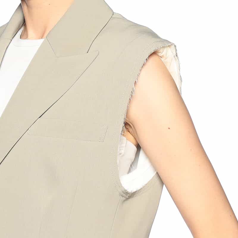 BARNEYS NEW YORK セットアップ スリーブレス ロングジャケット GRAY BEIGE