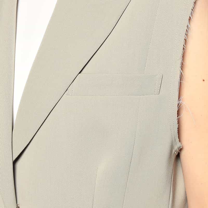 BARNEYS NEW YORK セットアップ スリーブレス ロングジャケット GRAY BEIGE