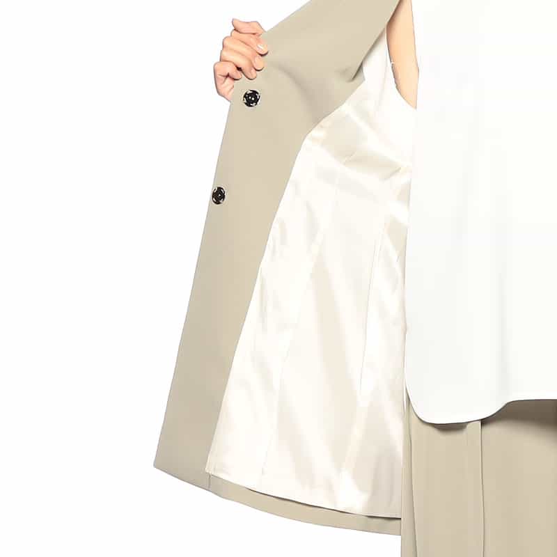 BARNEYS NEW YORK セットアップ スリーブレス ロングジャケット GRAY BEIGE