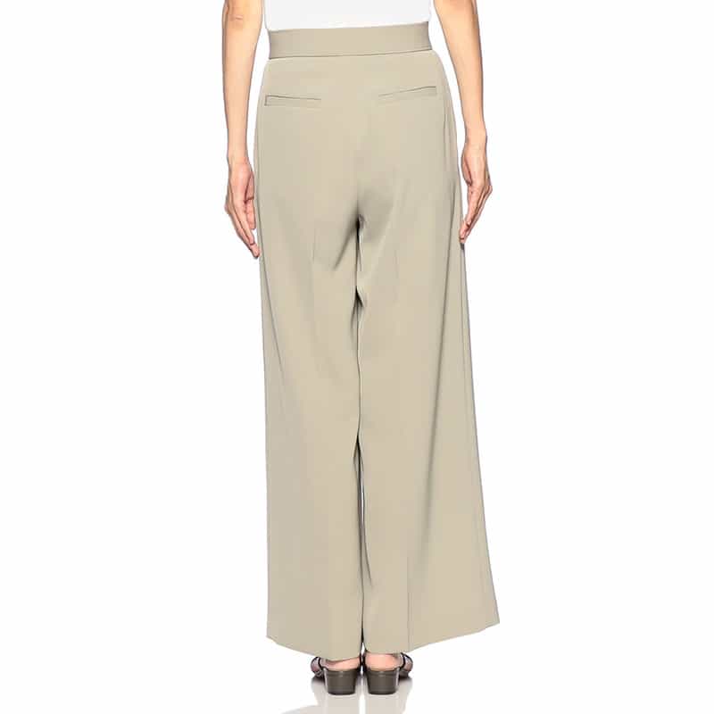 BARNEYS NEW YORK セットアップ ウォッシャブル ハイウエストワイドパンツ GRAY BEIGE