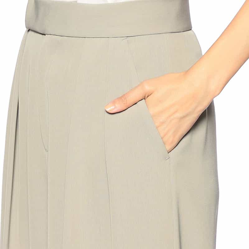 BARNEYS NEW YORK セットアップ ウォッシャブル ハイウエストワイドパンツ GRAY BEIGE