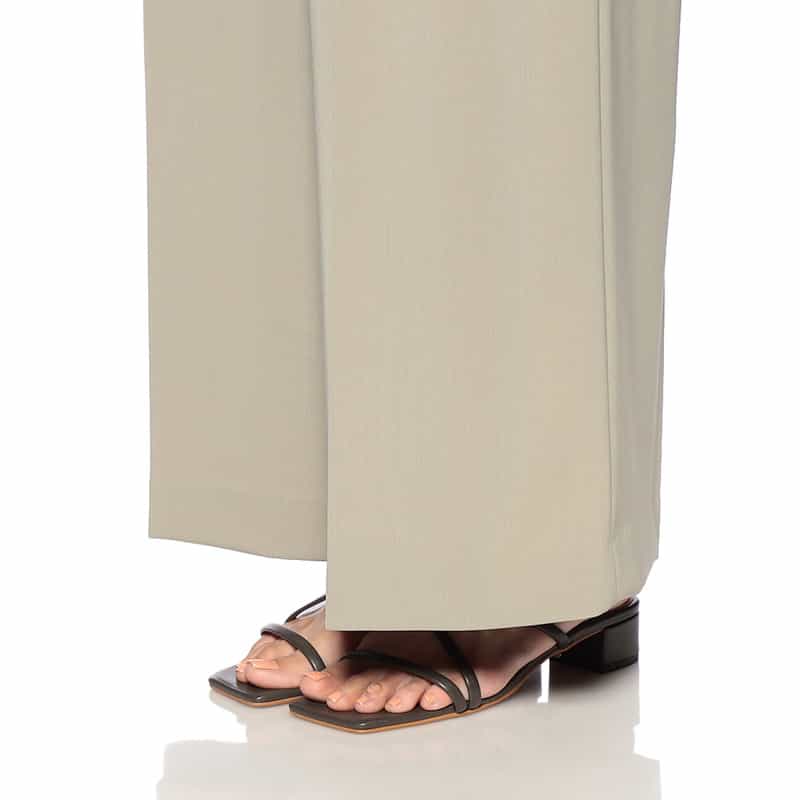 BARNEYS NEW YORK セットアップ ウォッシャブル ハイウエストワイドパンツ GRAY BEIGE