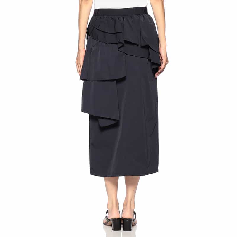 BARNEYS NEW YORK パラシュート フリルスカート NAVY