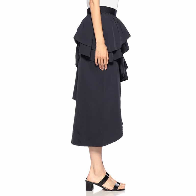 BARNEYS NEW YORK パラシュート フリルスカート NAVY
