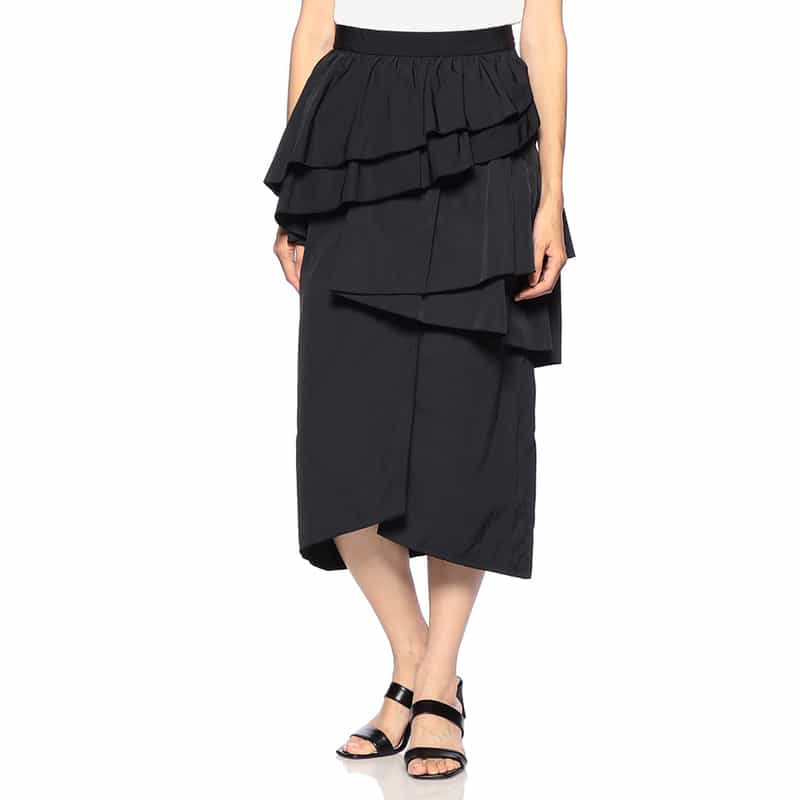 BARNEYS NEW YORK パラシュート フリルスカート BLACK