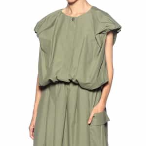 ウォッシャブル スリーブレスボリュームシャツ