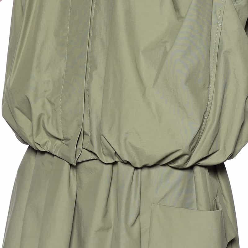 BARNEYS NEW YORK ウォッシャブル スリーブレスボリュームシャツ KHAKI