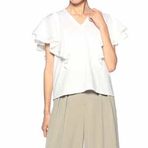 ウォッシャブル フリルスリーブカットソー