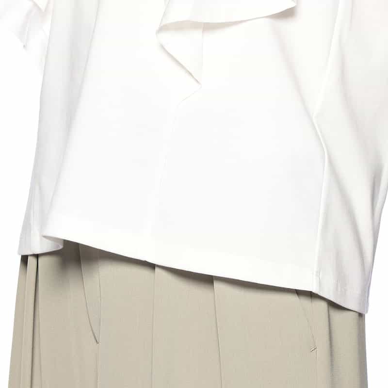 BARNEYS NEW YORK ウォッシャブル フリルスリーブカットソー WHITE