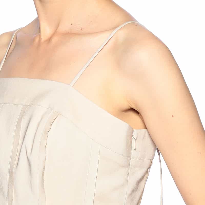 BARNEYS NEW YORK ウォッシャブル コルセットストラップドレス IVORY