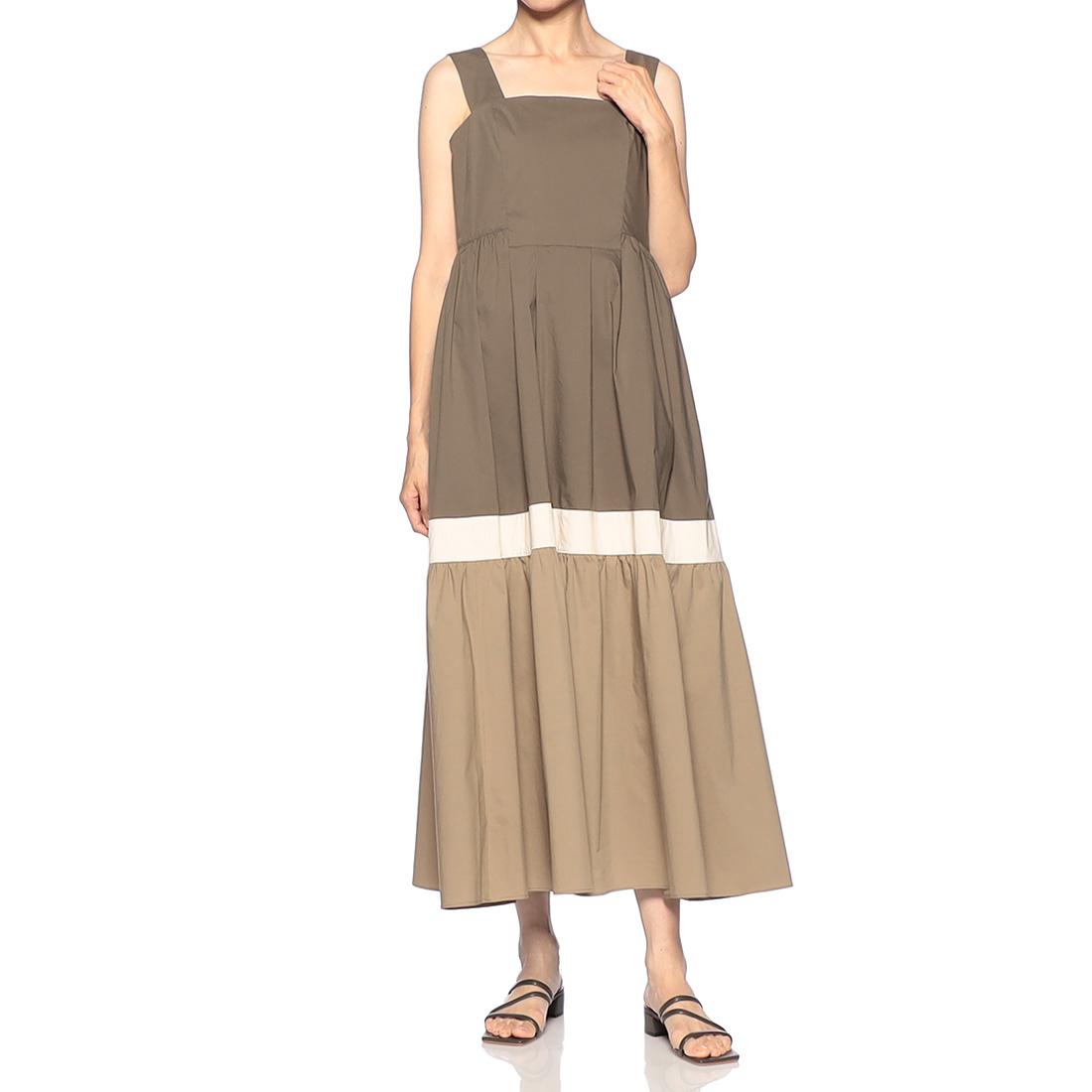 ウォッシャブル ティアードマキシドレス