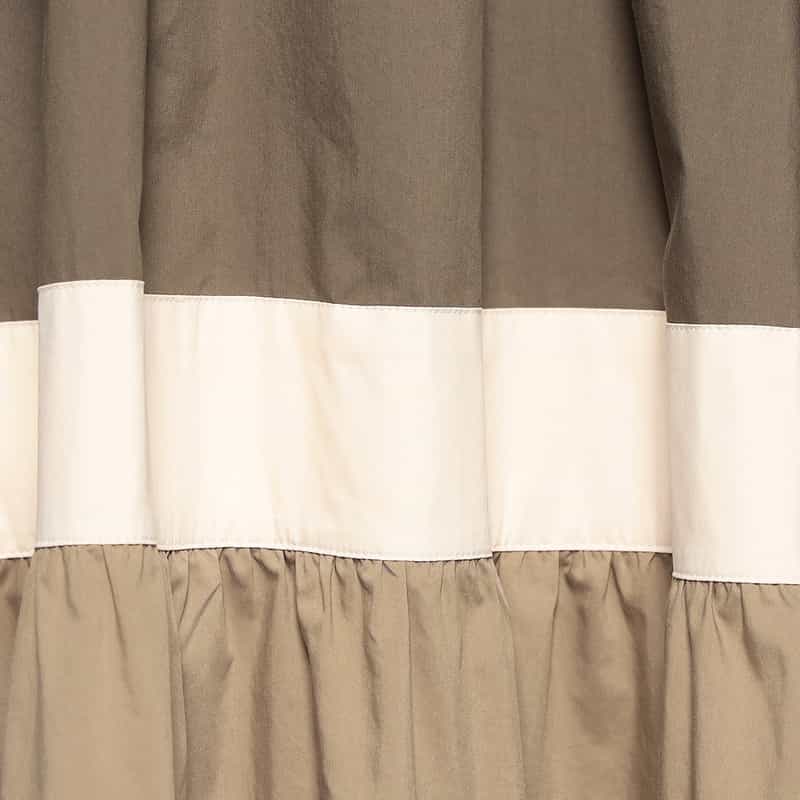 BARNEYS NEW YORK ウォッシャブル ティアードマキシドレス KHAKI