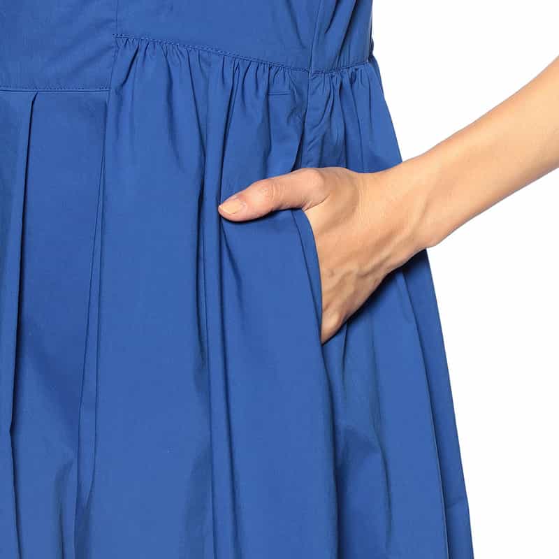 BARNEYS NEW YORK ウォッシャブル ティアードマキシドレス BLUE