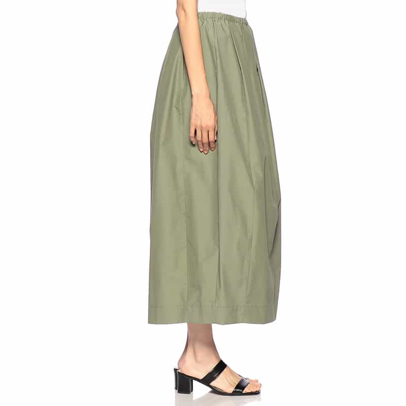 BARNEYS NEW YORK ウォッシャブル カーゴボリュームスカート KHAKI