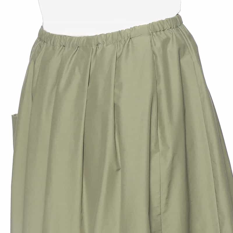 BARNEYS NEW YORK ウォッシャブル カーゴボリュームスカート KHAKI