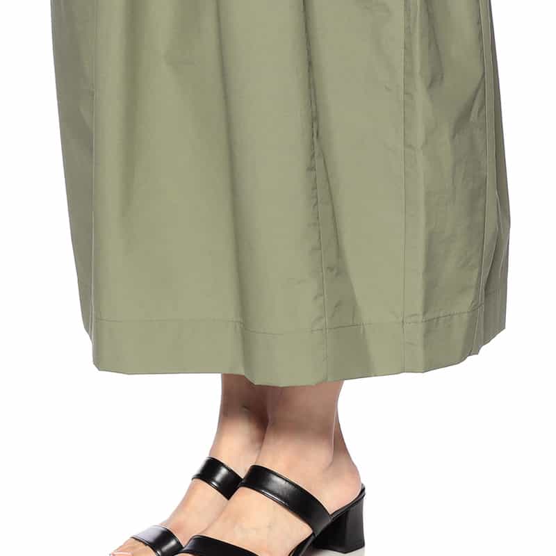 BARNEYS NEW YORK ウォッシャブル カーゴボリュームスカート KHAKI