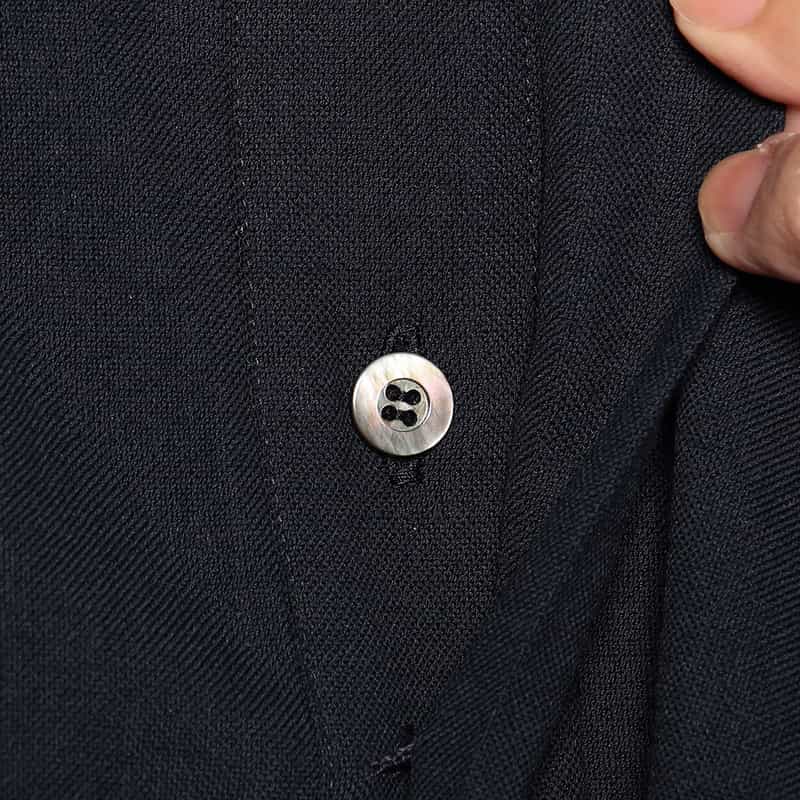 BARNEYS NEW YORK ウォッシャブル ラッフルノースリーブブラウス NAVY