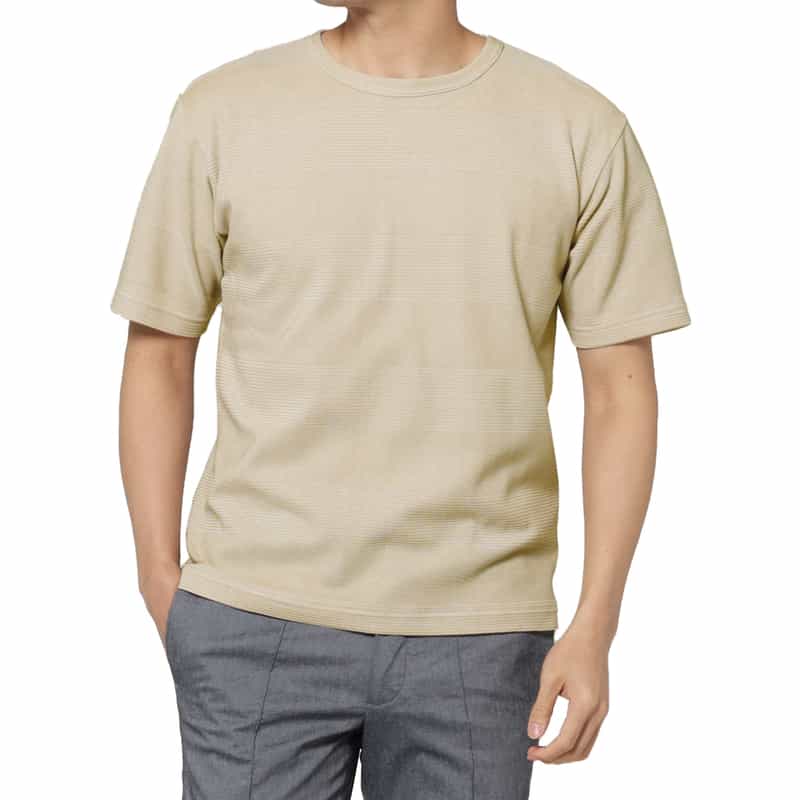 BARNEYS NEW YORK ボーダー柄Tシャツ BEIGE