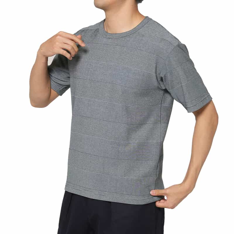 BARNEYS NEW YORK ボーダー柄Tシャツ GRAY